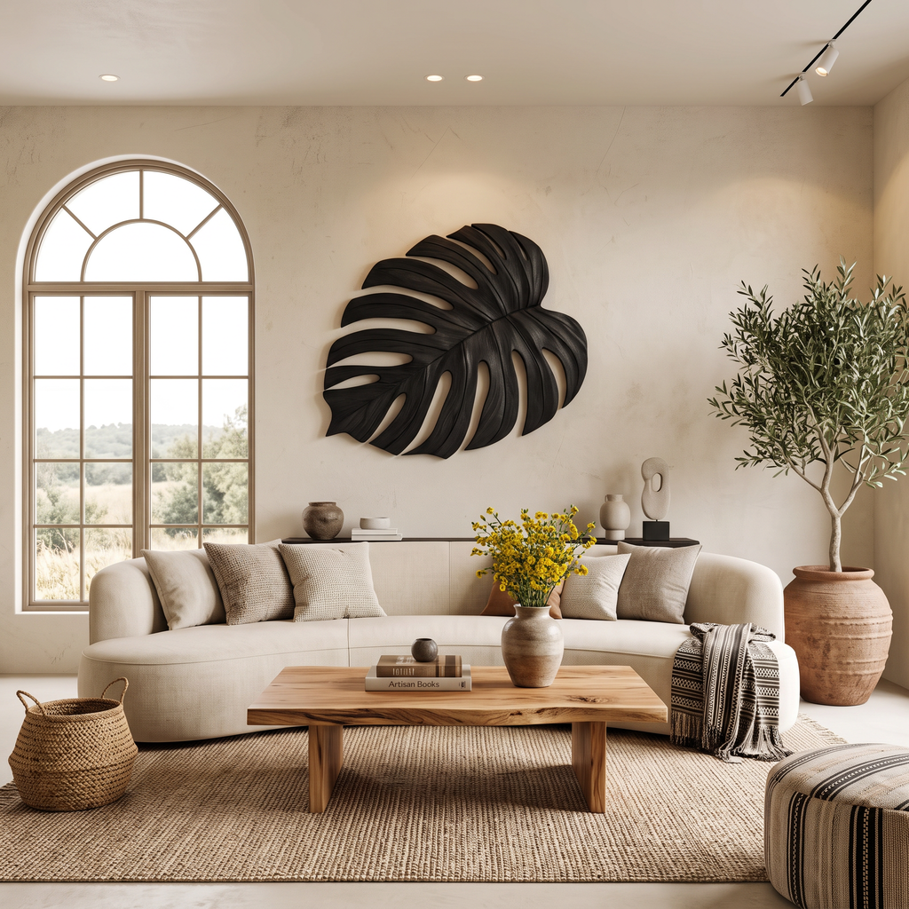 Artistic Wooden Leaf Wall Art For Living Room