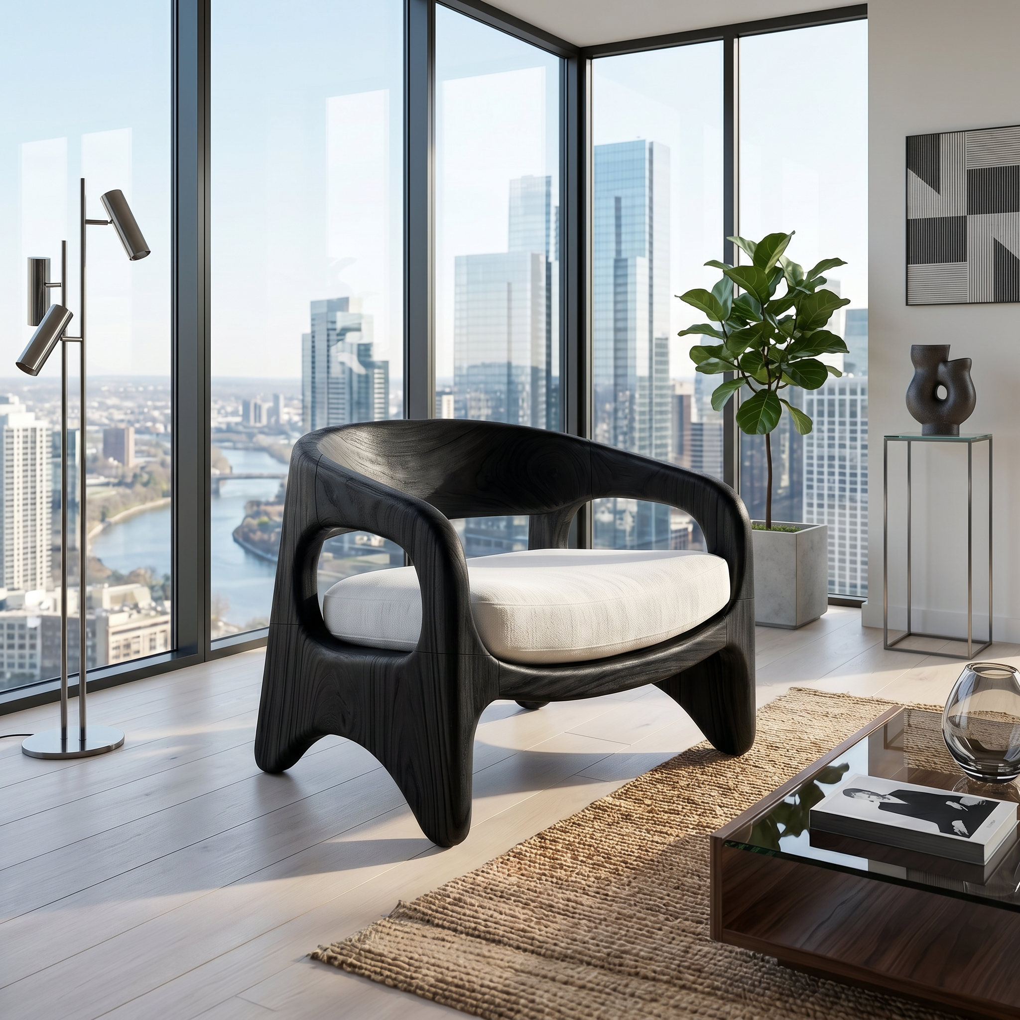 Coastal Contemporary Accent Chair Ocean View Living Room