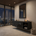 Contemporary Floating Bathroom Vanity With Raised Wave Pattern For Bathroom