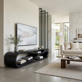 Contemporary Natural Wood Media Console For Living Room Decor
