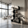 Contemporary Wooden Bookcase In Sculpted Curves - view 4