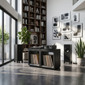 Coastal Minimalist Record Storage Cabinet Beach House