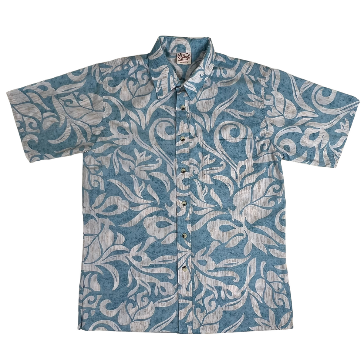 Tahiti Pareo Reverse (Aqua) Hawaiian Shirts