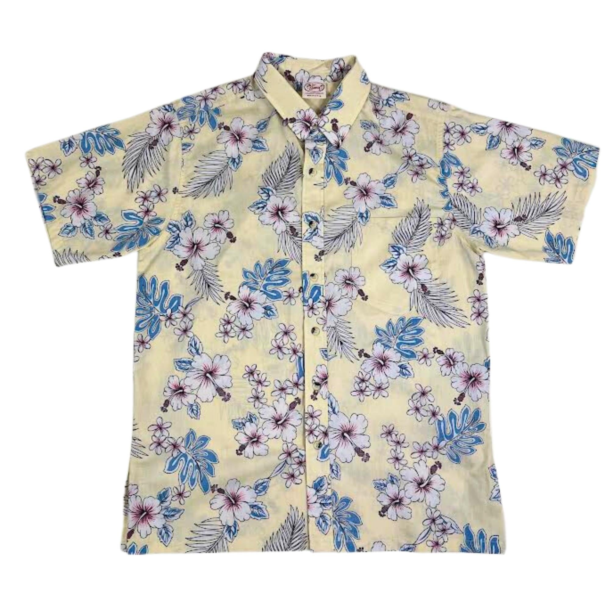 Haole Hibiscus Reverse (Butter) Hawaiian Shirts