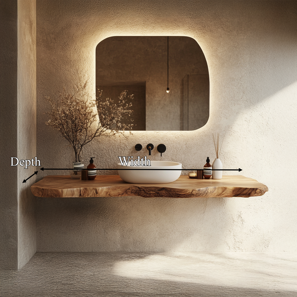 Bathroom Vanity Wall Floating Console Live Edge Shelf - view 5