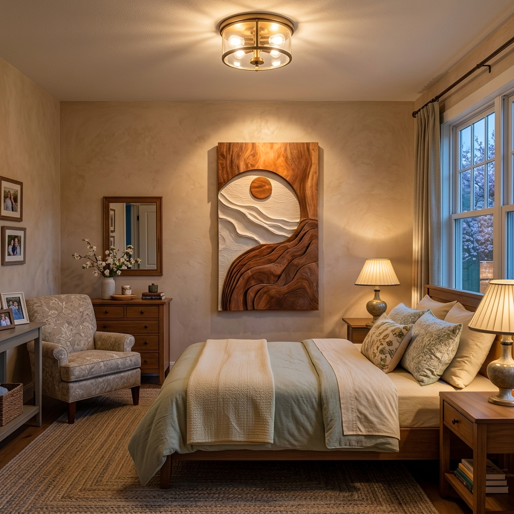 Contemporary Natural Wood Wave Wall Art For Interior Decor