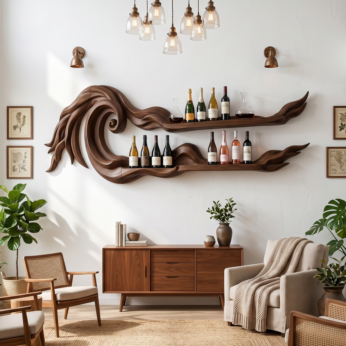 Coastal Wall Wine Rack For Beach House