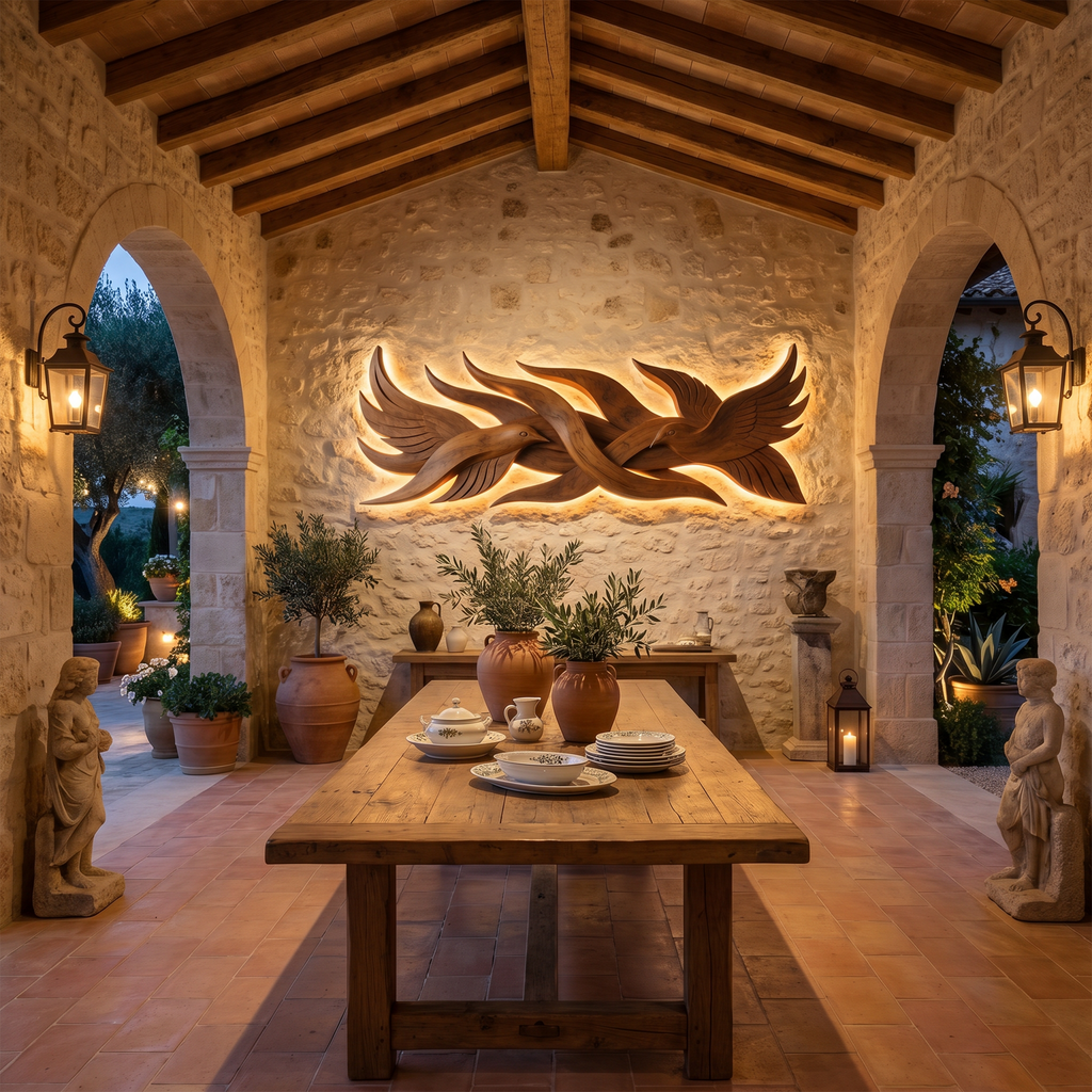 Contemporary Organic Wall Decor For Stair Landing Space