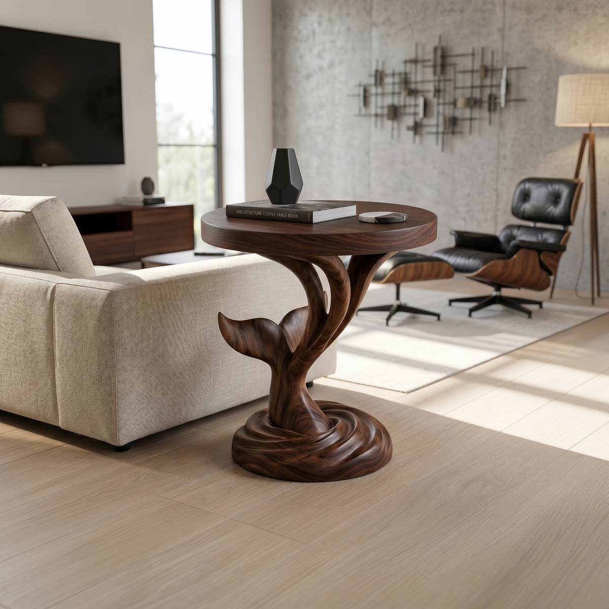Architectural Sculptural Side Table Media Lounge