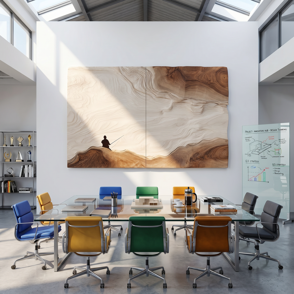 Artisan Carved Abstract Wood Wall Art For Modern Organic Interior Design