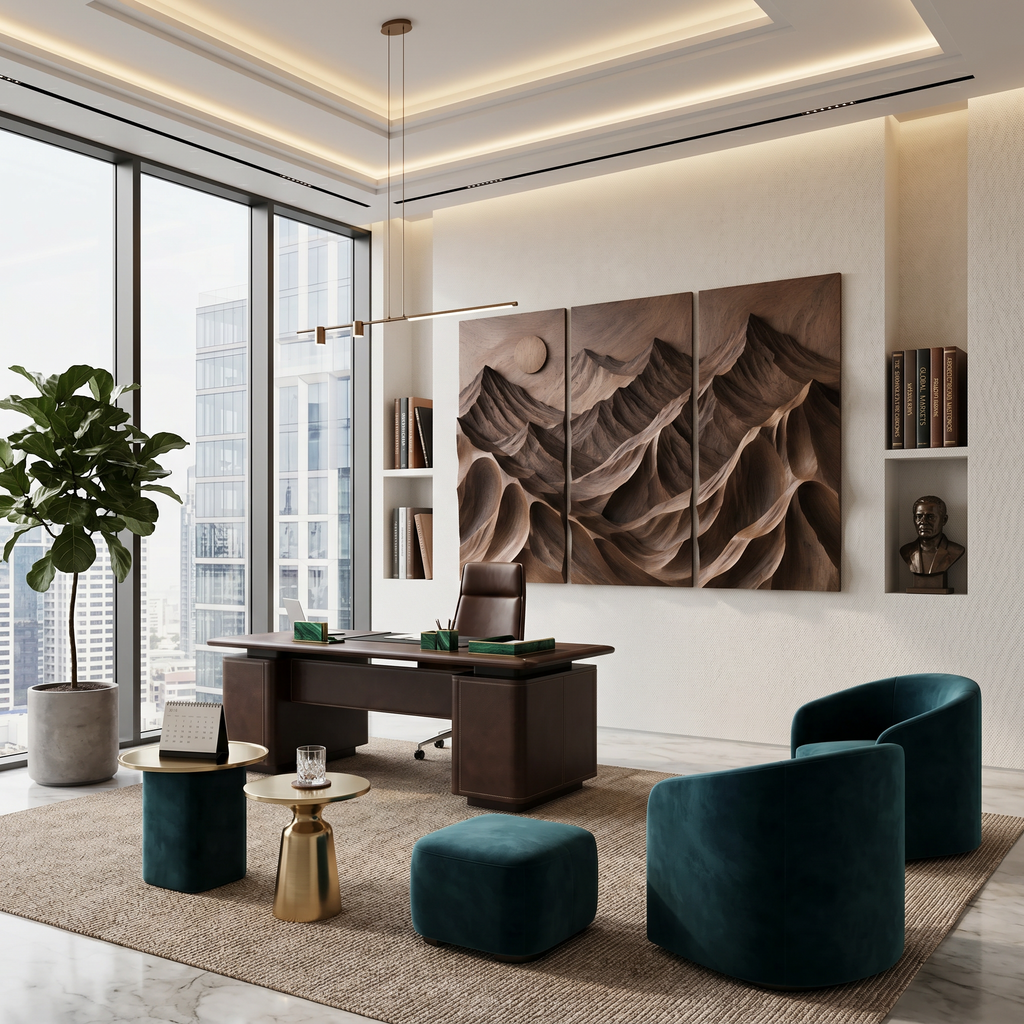 Contemporary Mountain Panel Wall Art For Modern Interior