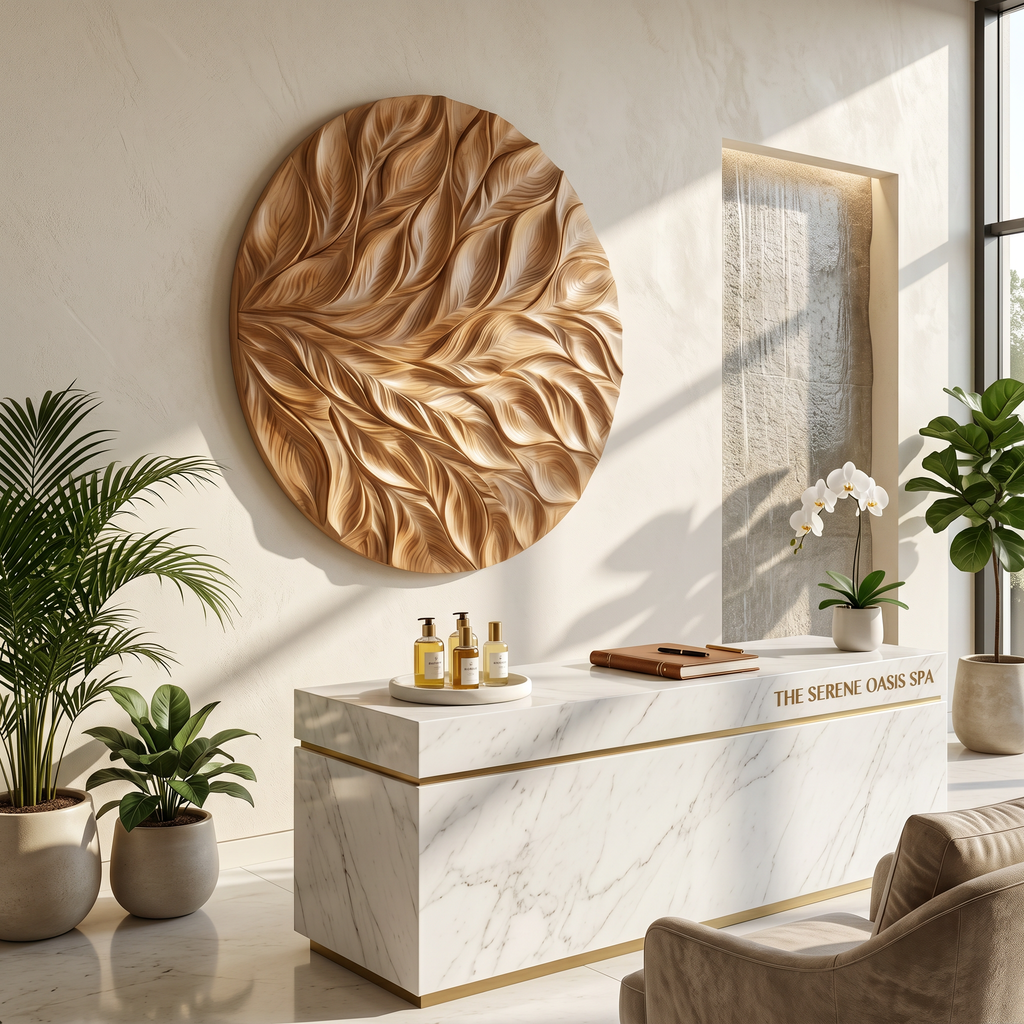 Coastal Wall Art With Flowing Leaf Design For Hallway