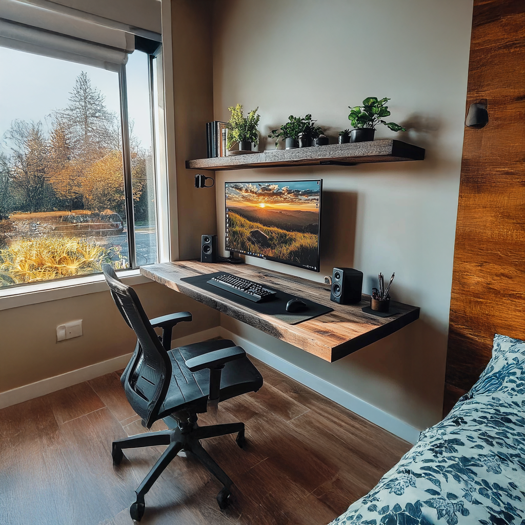 Custom Desk Shelf Solid Wood Minimalist Home Gift - view 2