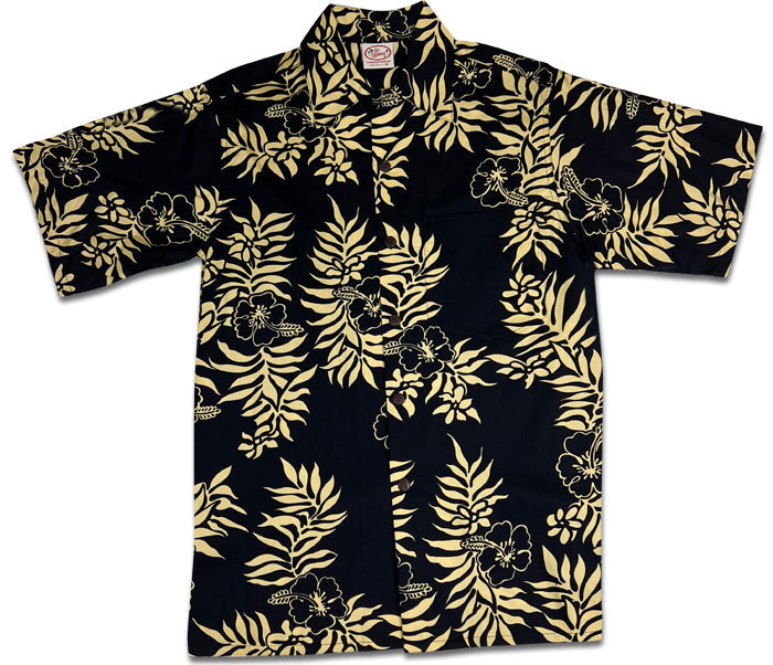 Mini Tahitian (Black/Sand) Hawaiian Shirts