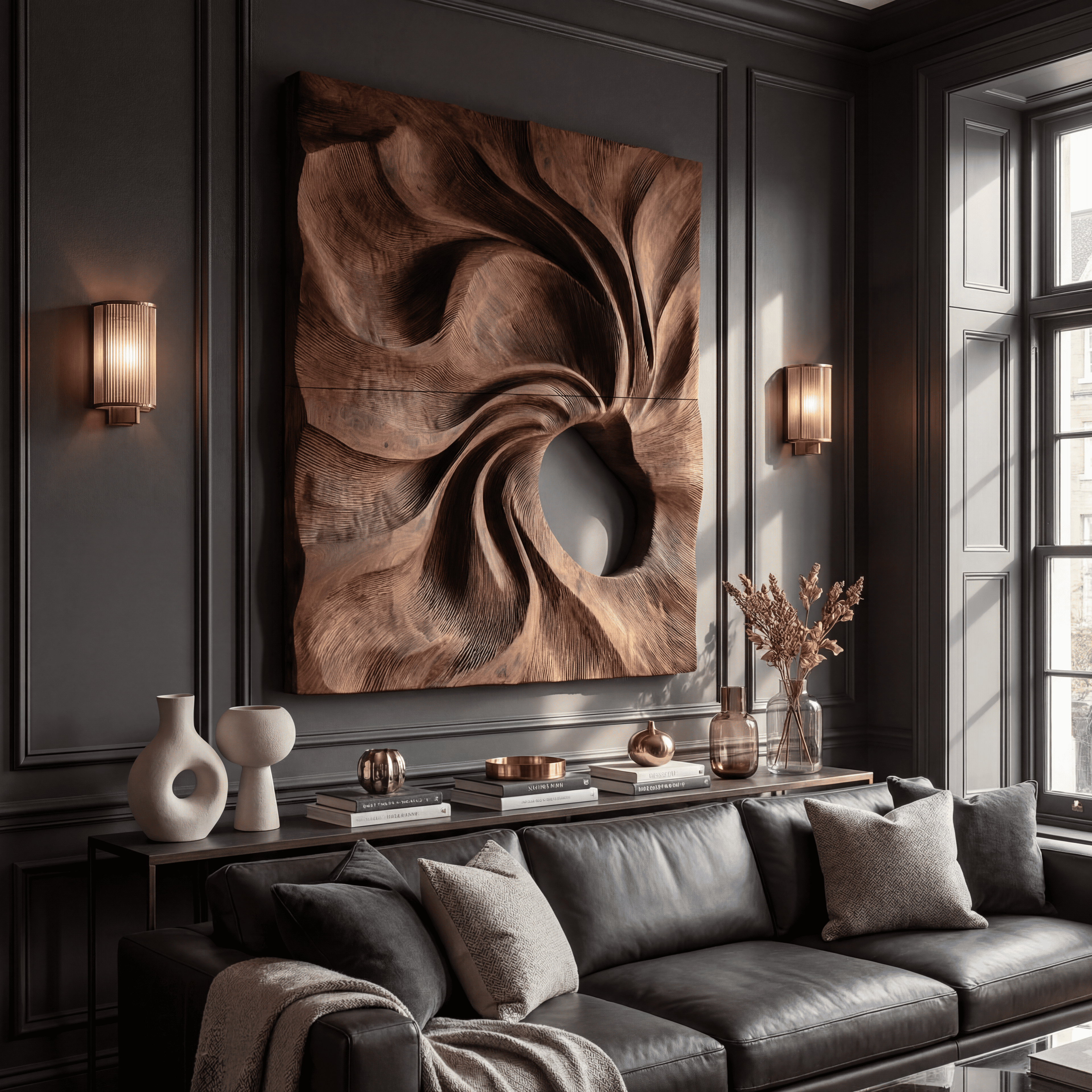 Contemporary Abstract Relief Wall Decor Panel For Home Office
