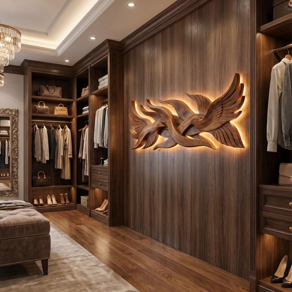 Contemporary Organic Wall Decor For Stair Landing Space