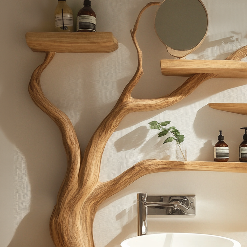Custom Rustic Bathroom Vanity Sink Shelf Bathroom - view 4
