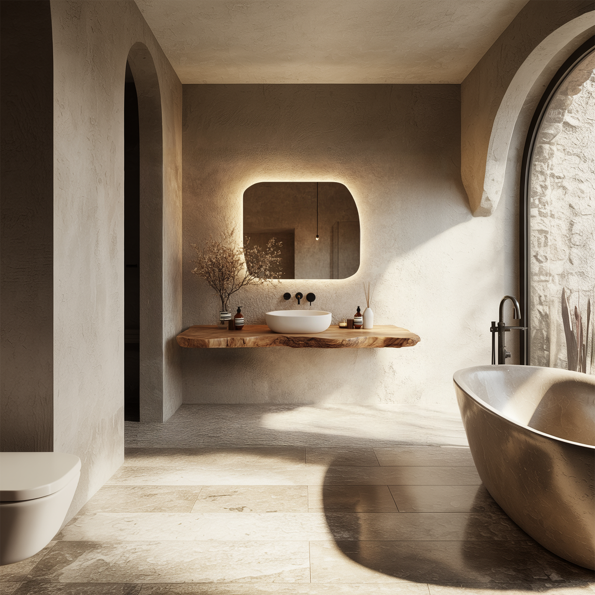 Bathroom Vanity Wall Floating Console Live Edge Shelf - view 2