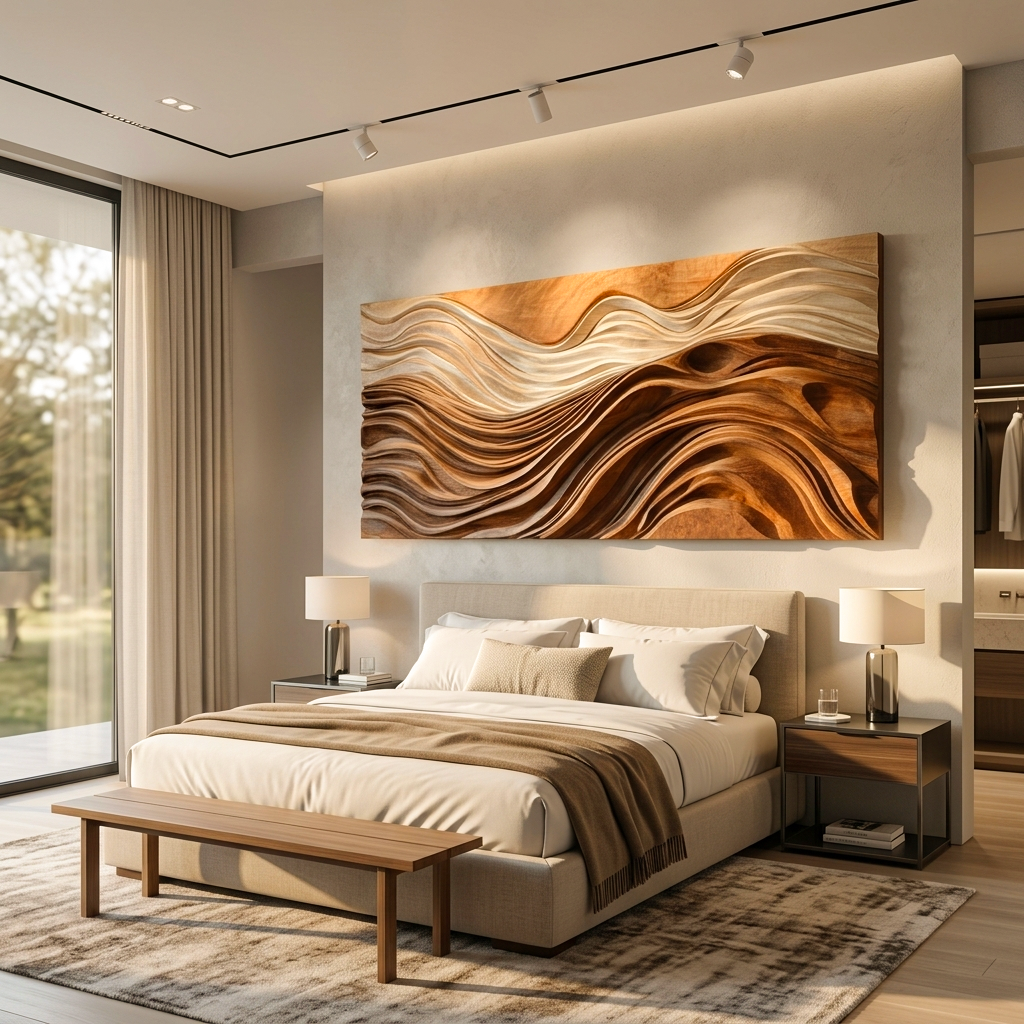 Contemporary Natural Wood Wall Art For Wall Decor