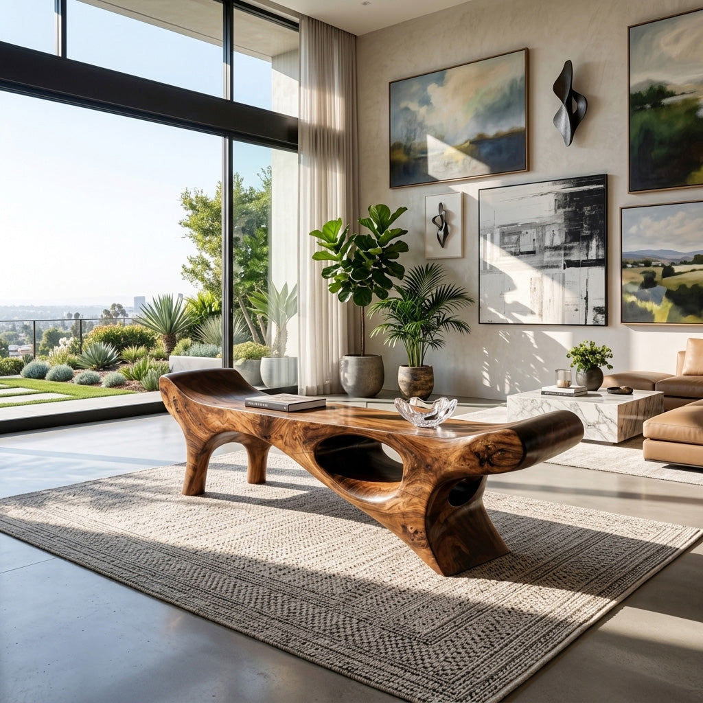 Artistic Bench For Living Room Or Entryway