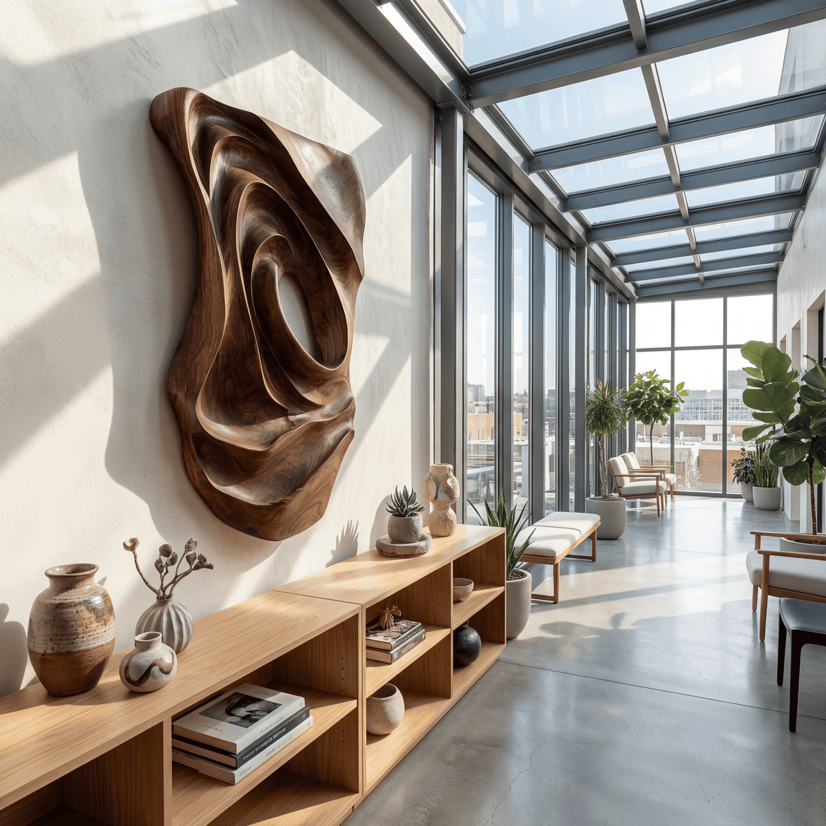Contemporary Fluid Wall Art Panel For Entryway Interior
