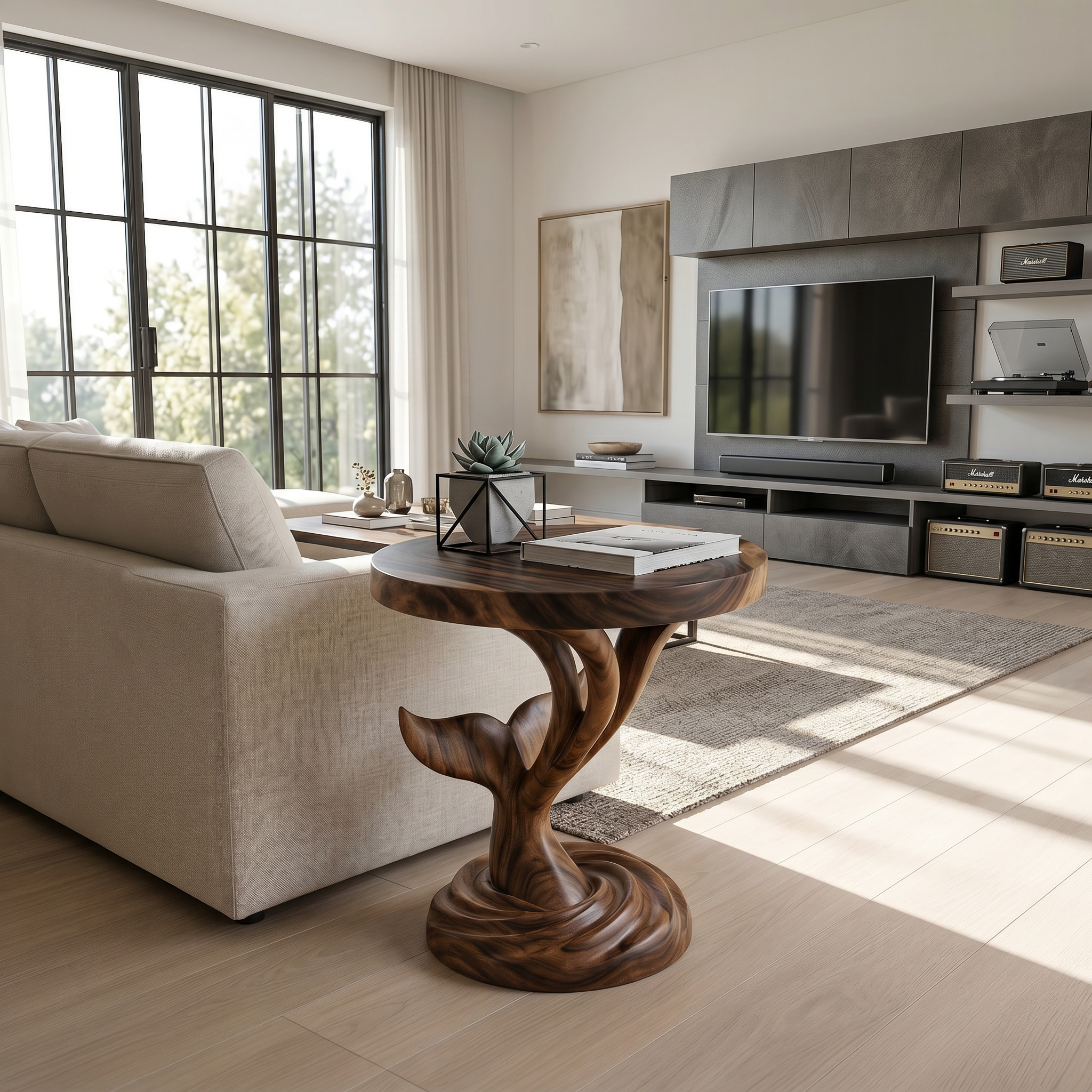 Architectural Sculptural Side Table Media Lounge