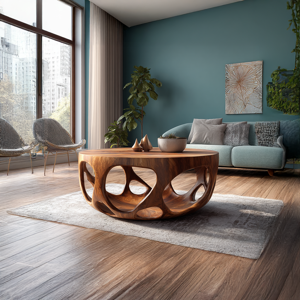 Artisan Coffee Table Natural Wood Farmhouse Gift - view 2