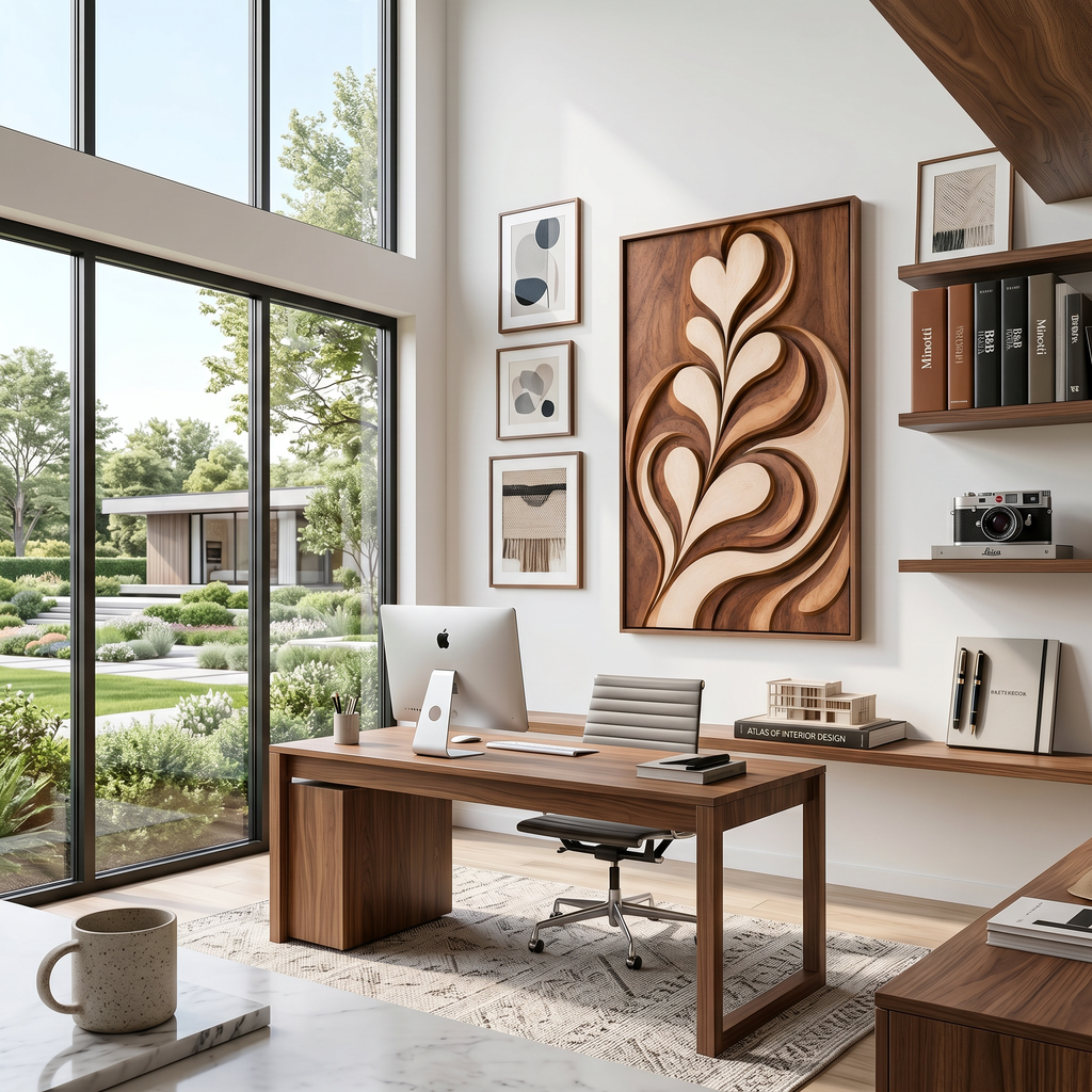 Contemporary Latte Leaf Wall Art For Living Room