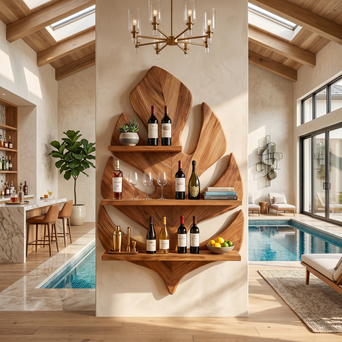 Boho Wall Wine Rack For Living Space Wine Arrangement