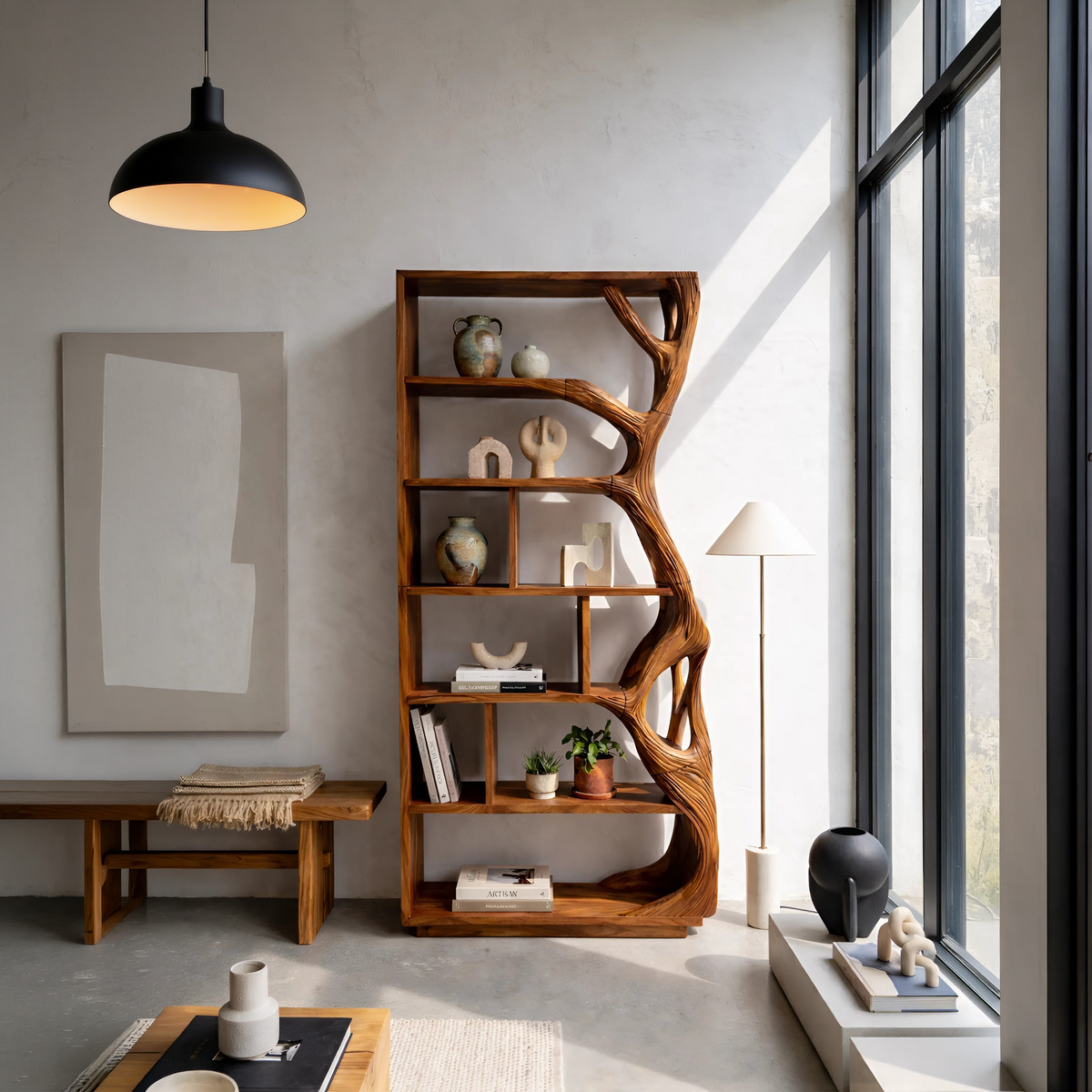 Contemporary Artistic Bookcase Storage Organizer For Office Space