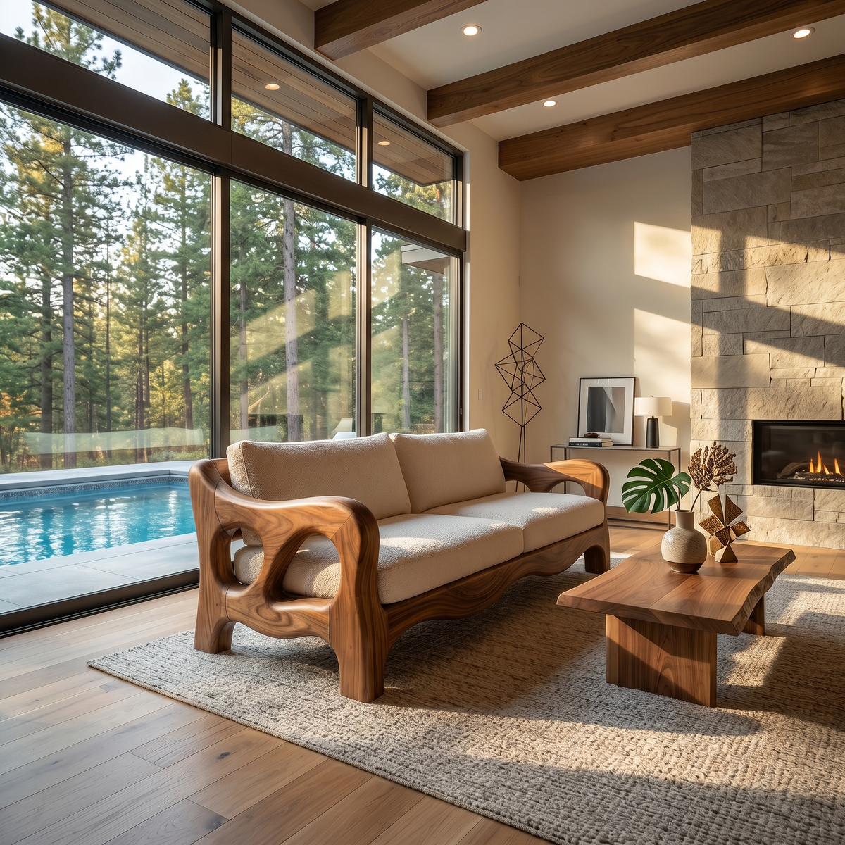 Architectural Sculptural Sofa Luxury Family Room