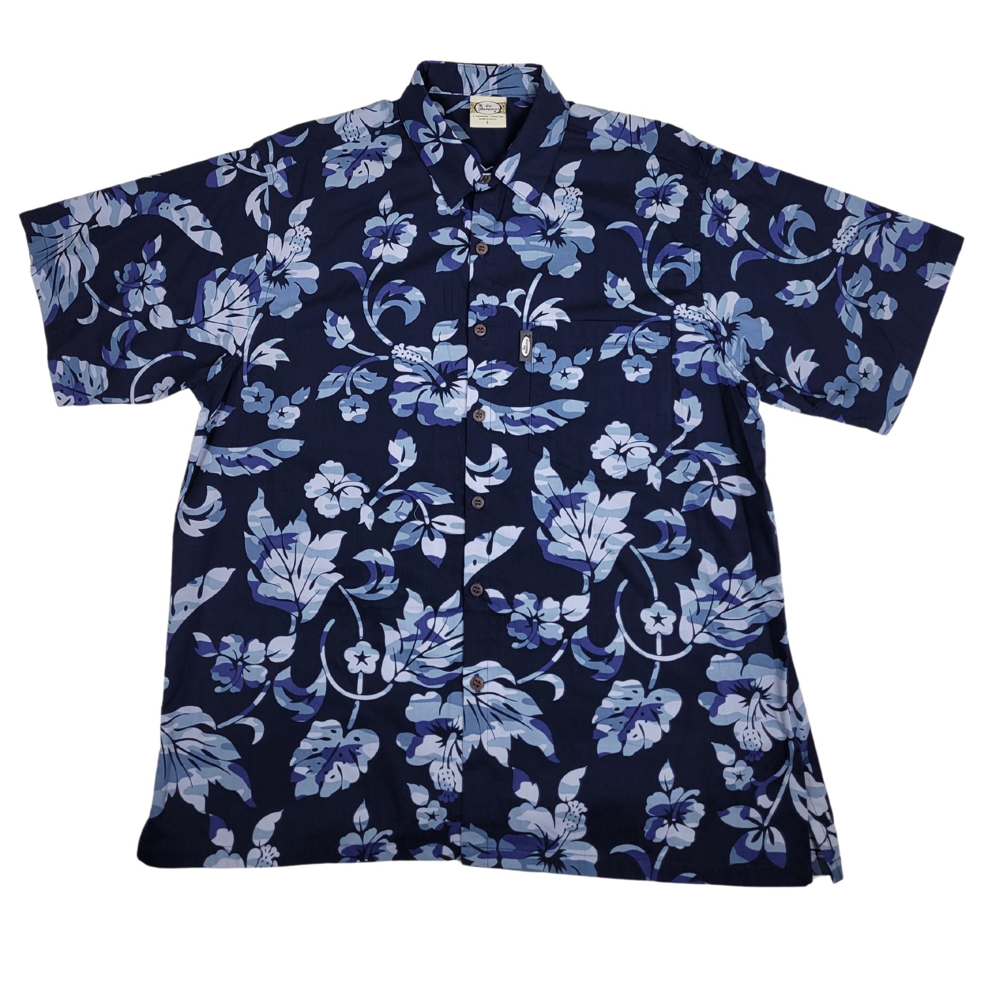 Aloha Camo (Navy) Hawaiian Shirts