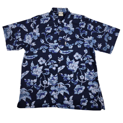 Aloha Camo (Navy) Hawaiian Shirts
