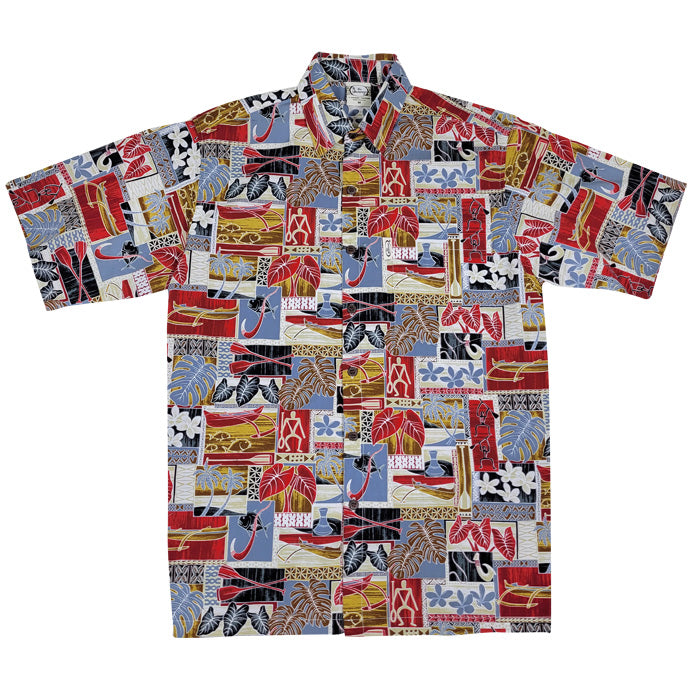 Makau (Burgundy) Hawaiian Shirts