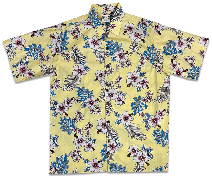 Haole Hibiscus (Butter) Hawaiian Shirts