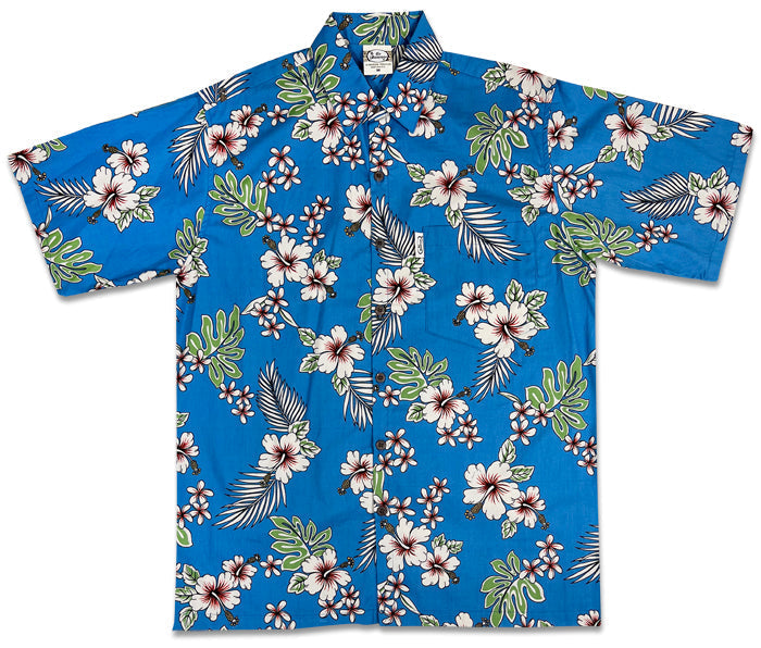 Haole Hibiscus (Powder) Hawaiian Shirts