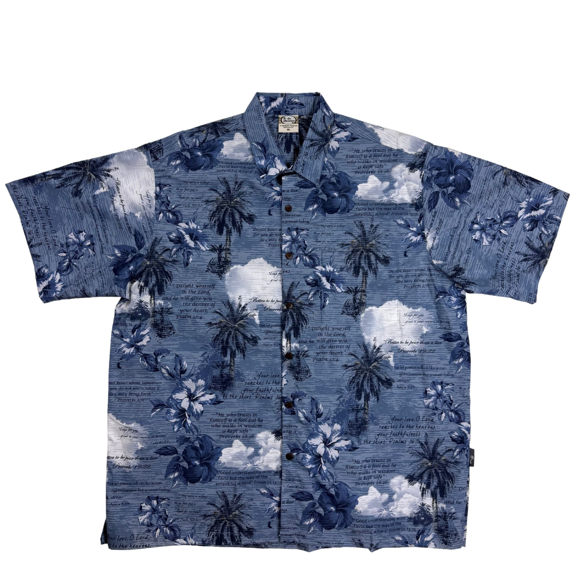 Aloha Proverbs (Navy) Hawaiian Shirts