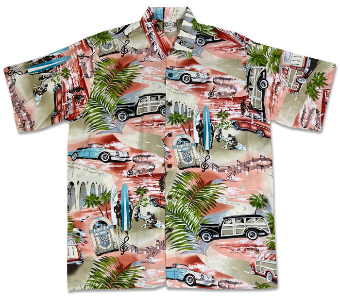 Woody (Coral) Hawaiian Shirts