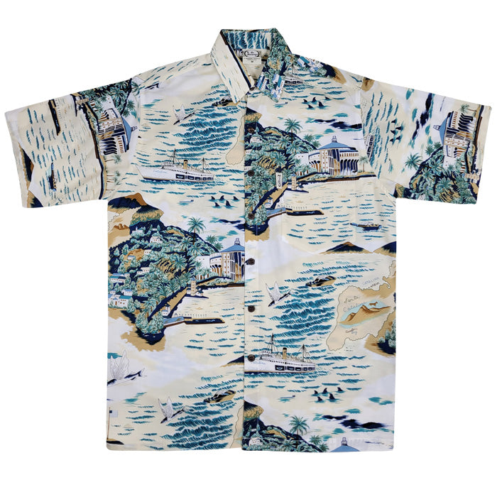 Catalina (Cream) Hawaiian Shirts