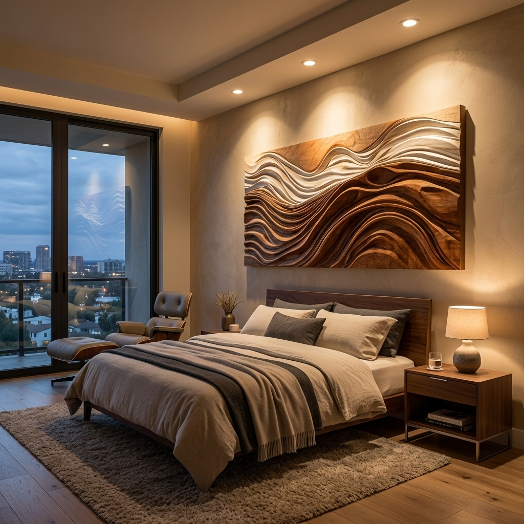 Contemporary Natural Wood Wall Art For Wall Decor