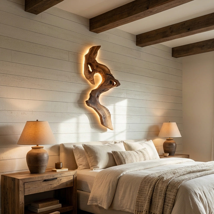 Artistic Solid Wood Wall Light For Modern Interior