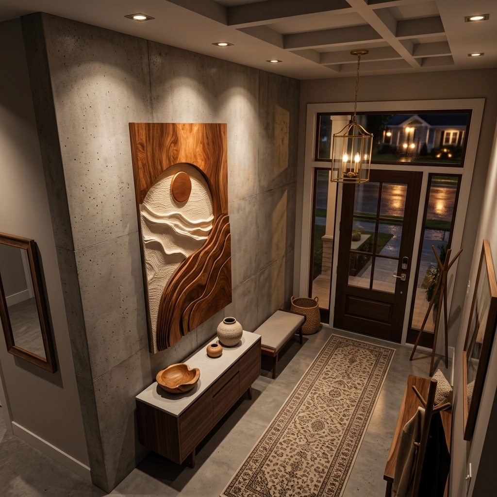 Contemporary Natural Wood Wave Wall Art For Interior Decor