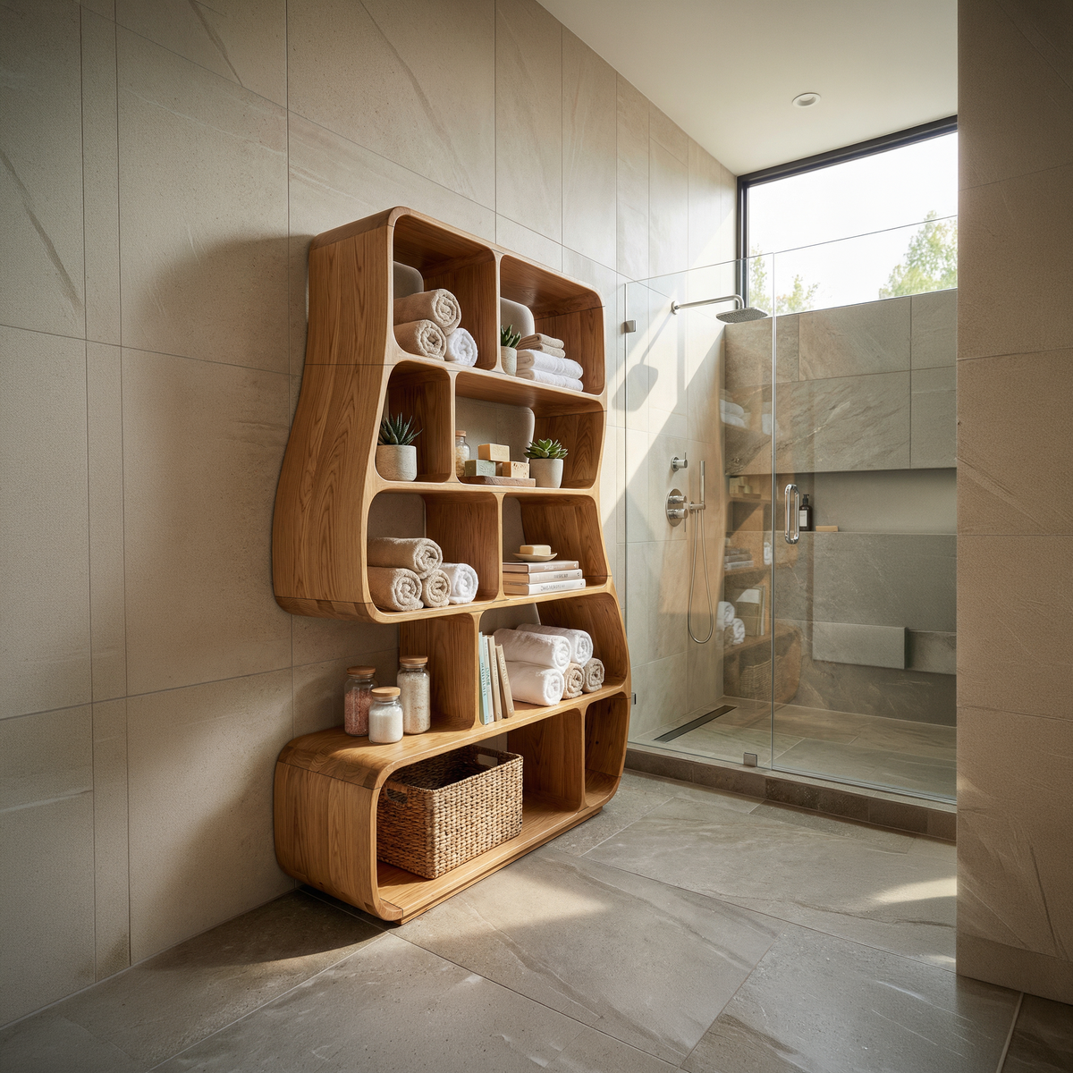Contemporary Artistic Bookshelf Bedroom Corner Display