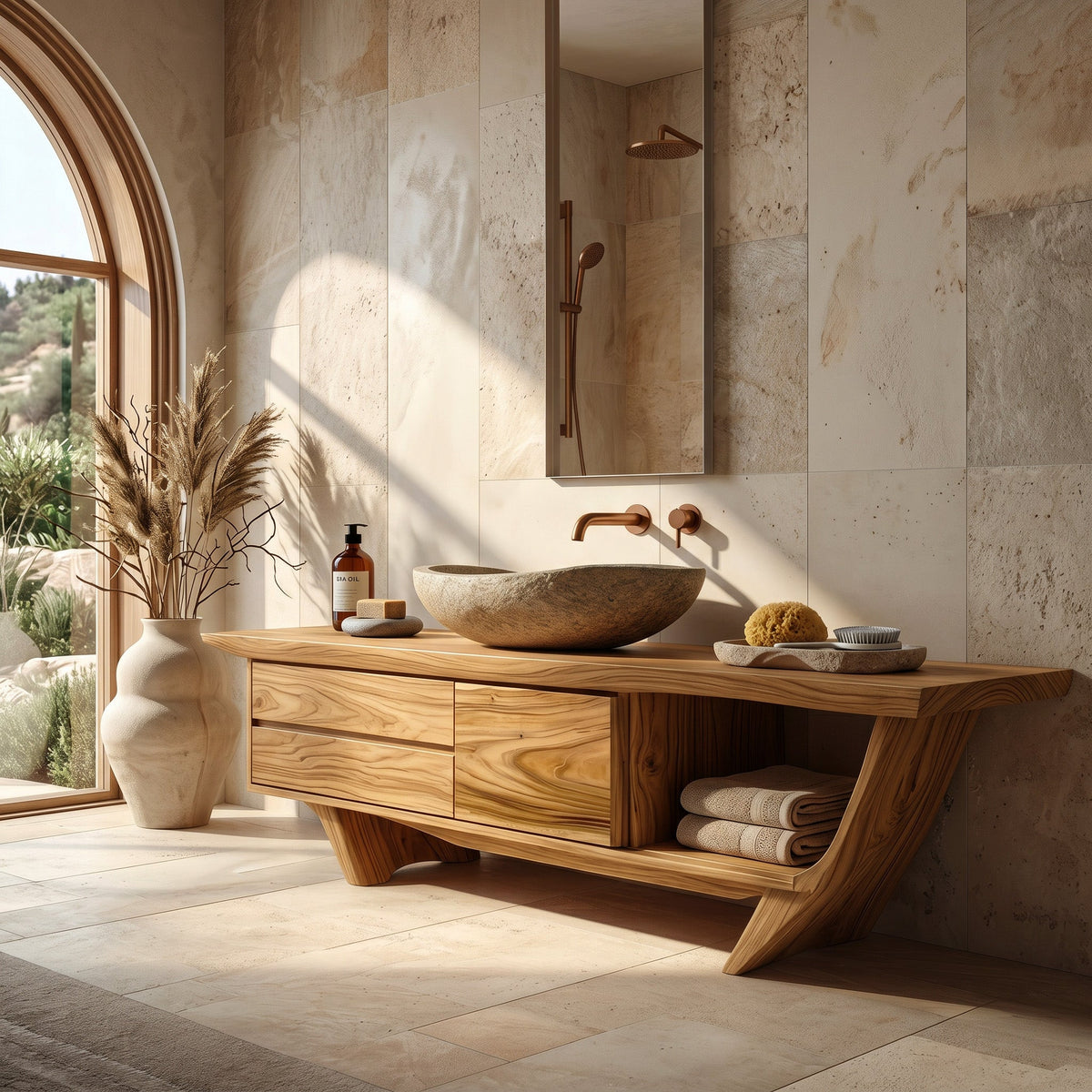 Contemporary Bathroom Vanity With Storage And Drawers For Bathroom
