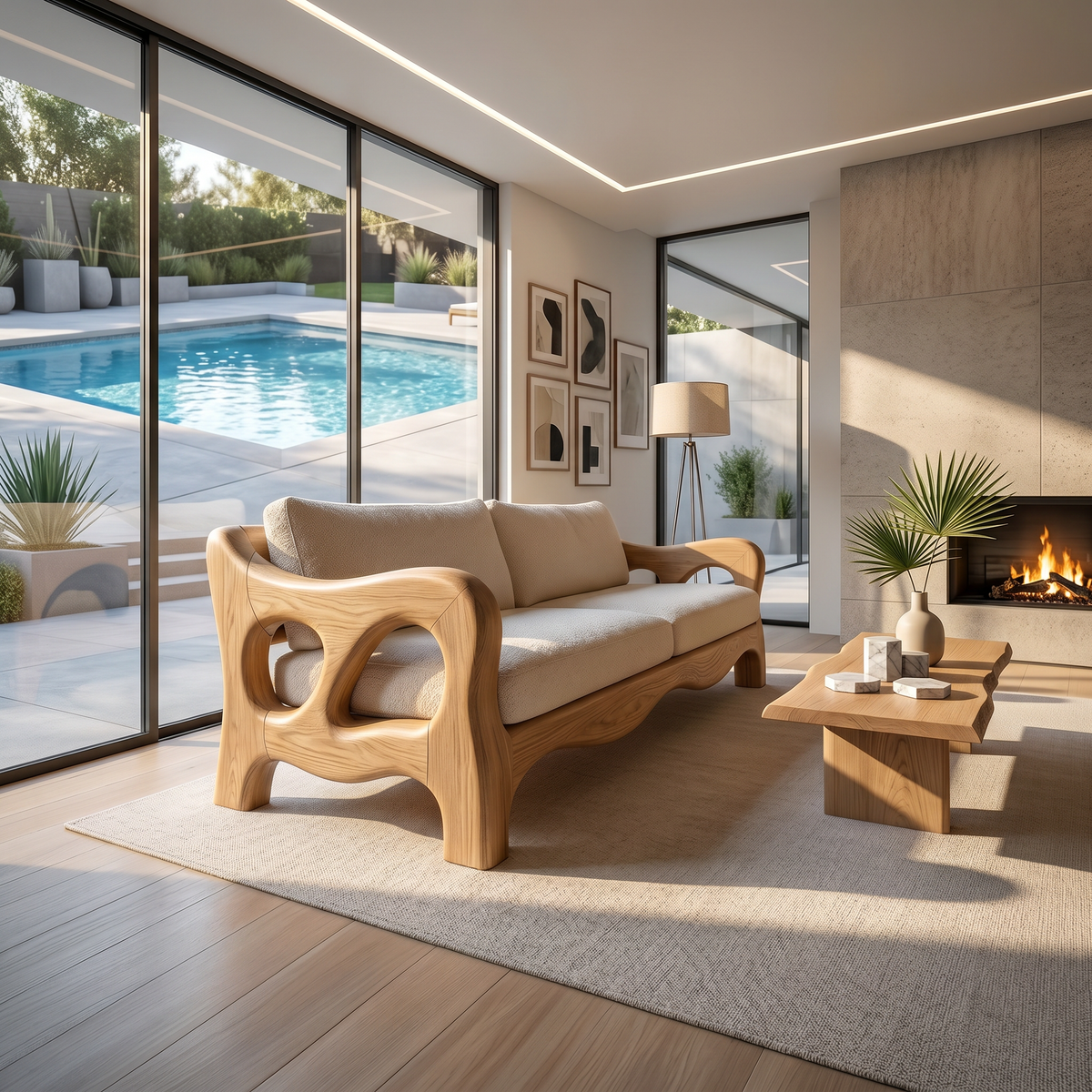Architectural Sculptural Sofa Luxury Family Room