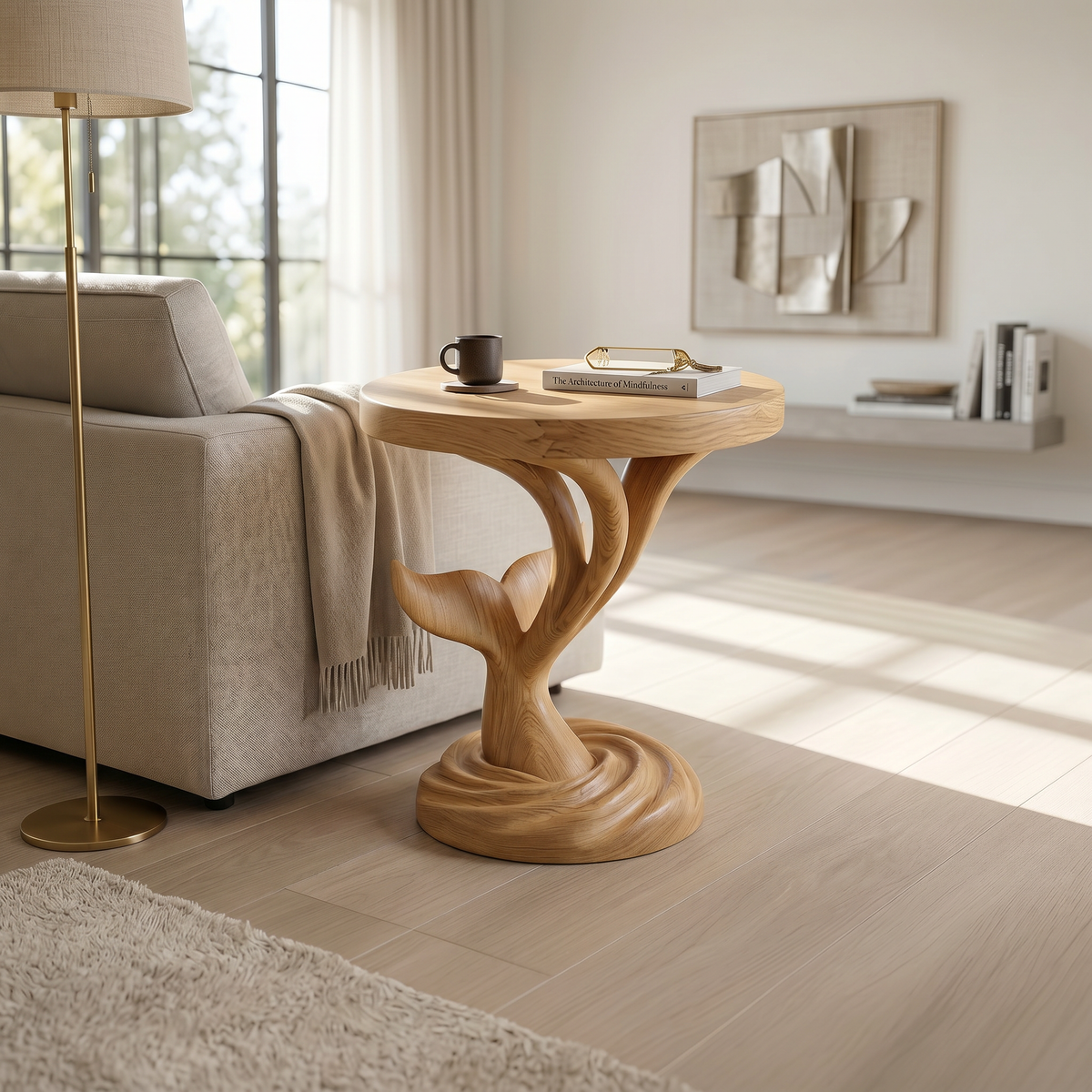 Architectural Sculptural Side Table Media Lounge