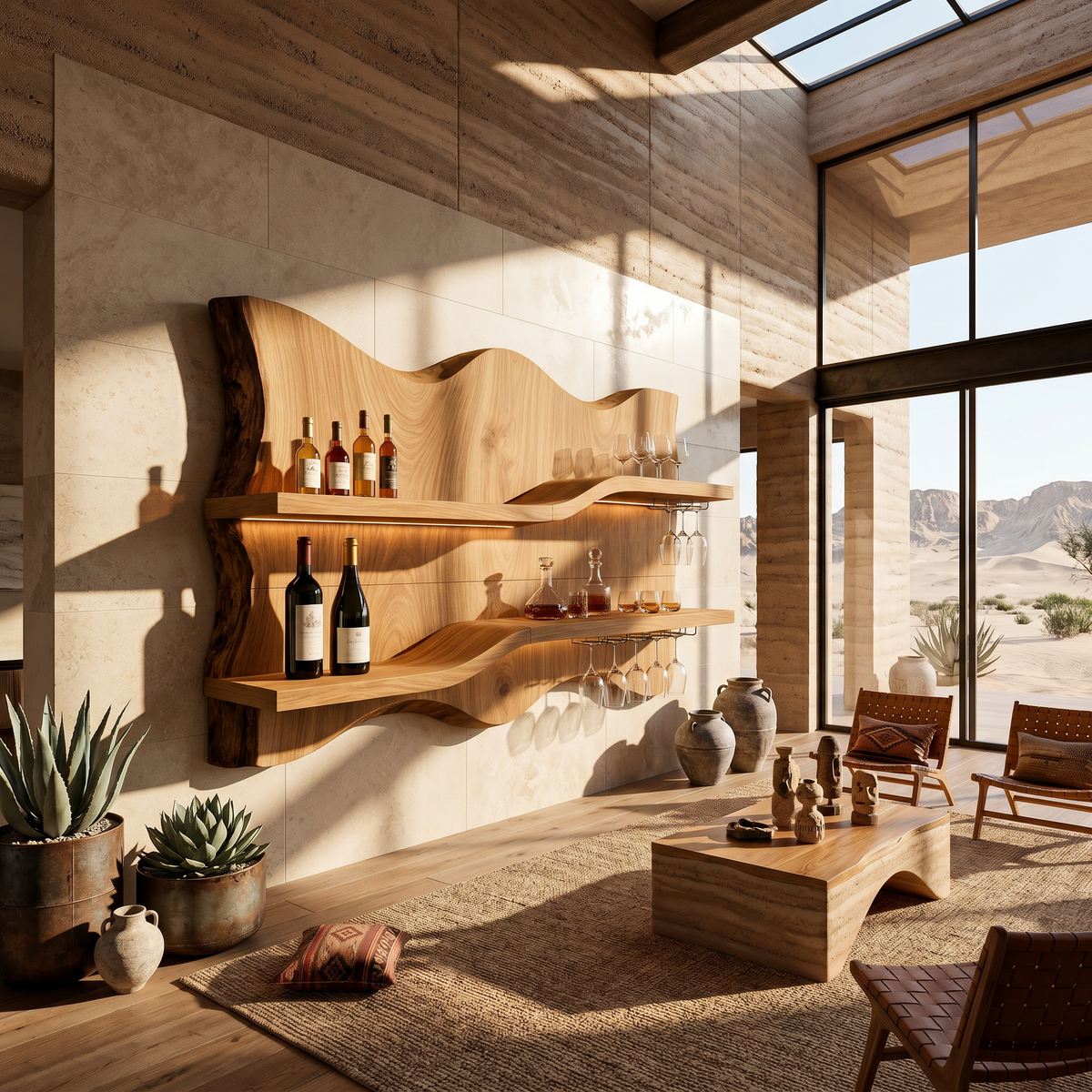 Contemporary Bottle Storage Wine Rack For Dining Space