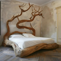Backdrop Bed Frame Wood Furniture Handmade Decor Bedroom Valentine Gift
