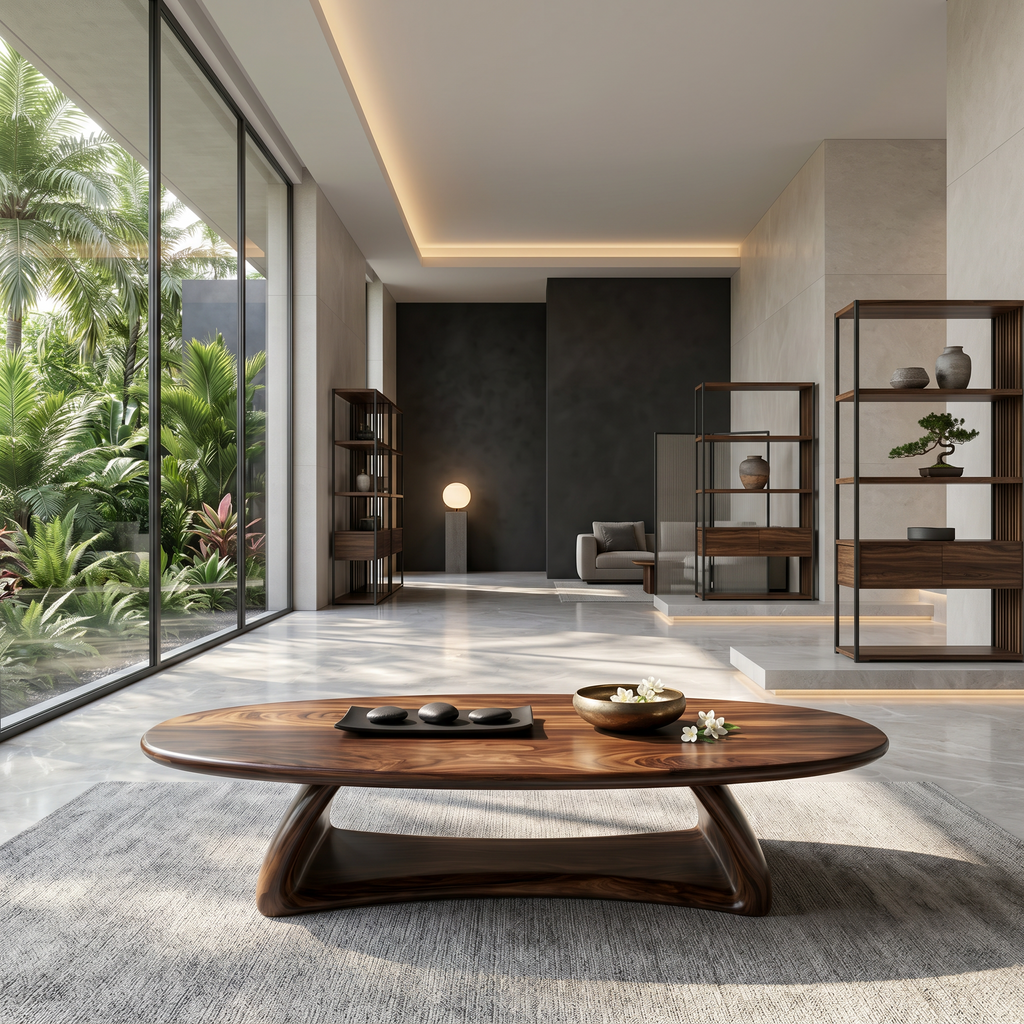 Contemporary Coffee Table With Artistic Sculptural Form For Living Room