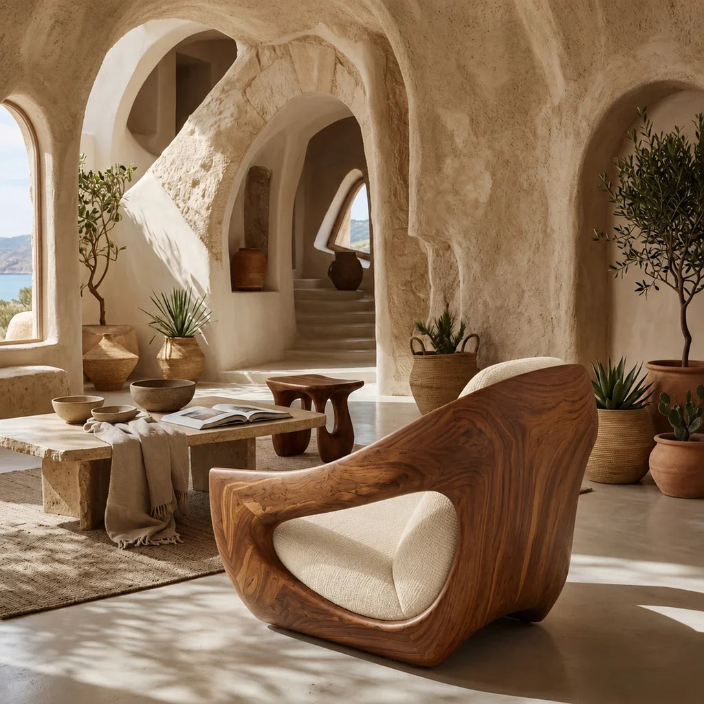 Artistic Natural Wood Chair For Contemporary Living Room